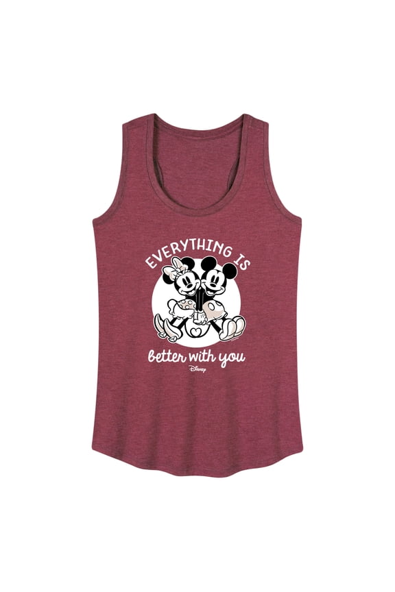 - Mickey & Friends - Mickey & Minnie in Love - Everything is Better with You - Women's Racerback Tank Top