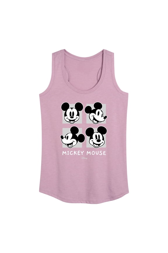 - Mickey & Friends - Mickey Mouse - Black & White Photo Grid - Women's Racerback Tank Top