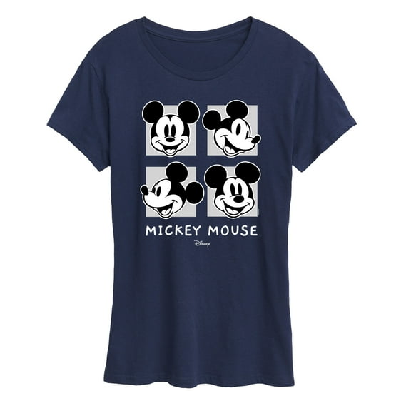 Disney - Mickey & Friends - Mickey Mouse - Black & White Photo Grid - Women's Short Sleeve Graphic T-Shirt