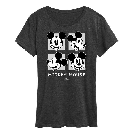 Disney - Mickey & Friends - Mickey Mouse - Black & White Photo Grid - Women's Short Sleeve Graphic T-Shirt