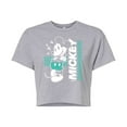 thumbnail image 1 of Disney - Mickey & Friends - Mickey Mouse - Checkered Retro Design - Juniors Cropped Cotton Blend T-Shirt, 1 of 5