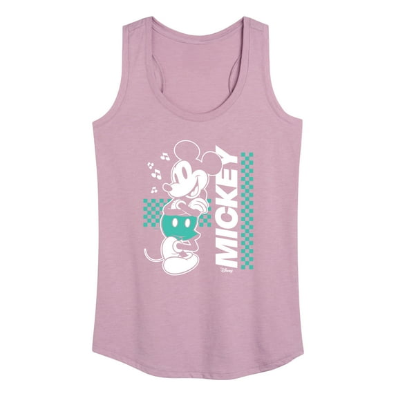 Disney - Mickey & Friends - Mickey Mouse - Checkered Retro Design - Women's Racerback Tank Top