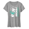 thumbnail image 1 of Disney - Mickey & Friends - Mickey Mouse - Checkered Retro Design - Women's Short Sleeve Graphic T-Shirt, 1 of 5