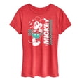 thumbnail image 1 of Disney - Mickey & Friends - Mickey Mouse - Checkered Retro Design - Women's Short Sleeve Graphic T-Shirt, 1 of 5