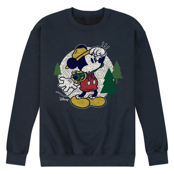 Disney - Mickey & Friends - Mickey Mouse - Hiking & Camping - Possible Wrong Turn - Men's Crew Neck Fleece Pullover