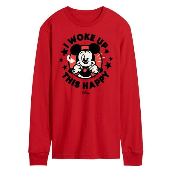 Disney - Mickey & Friends - Mickey Mouse - I Woke Up This Happy - Wink - Men's Long Sleeve T-Shirt