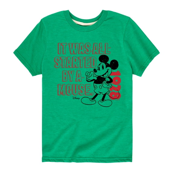 Disney - Mickey & Friends - Mickey Mouse - It Was All Started By a Mouse - 1928 Original - Toddler And Youth Short Sleeve Graphic T-Shirt