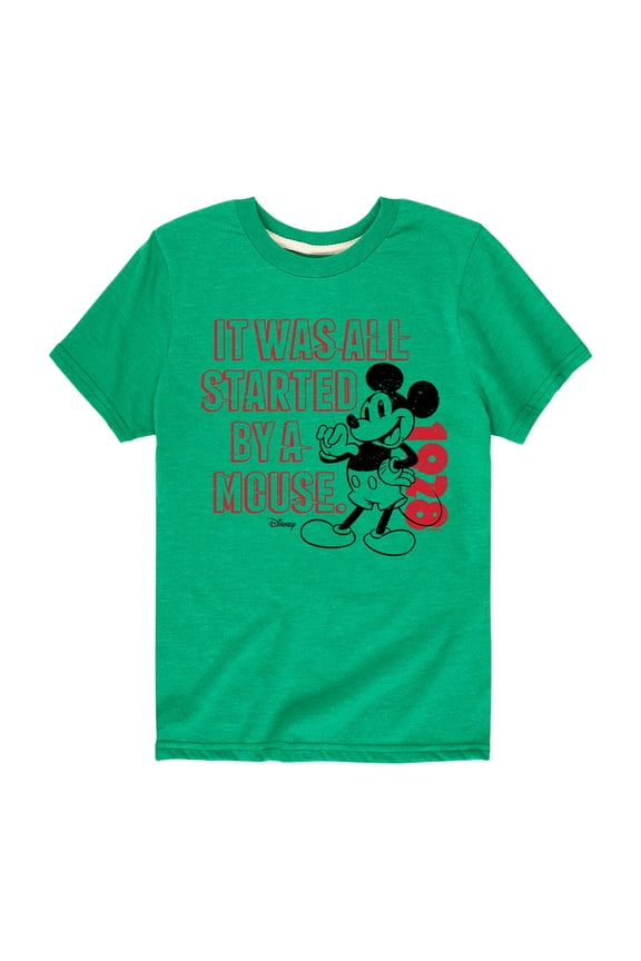 - Mickey & Friends - Mickey Mouse - It Was All Started By a Mouse - 1928 Original - Toddler And Youth Short Sleeve Graphic T-Shirt