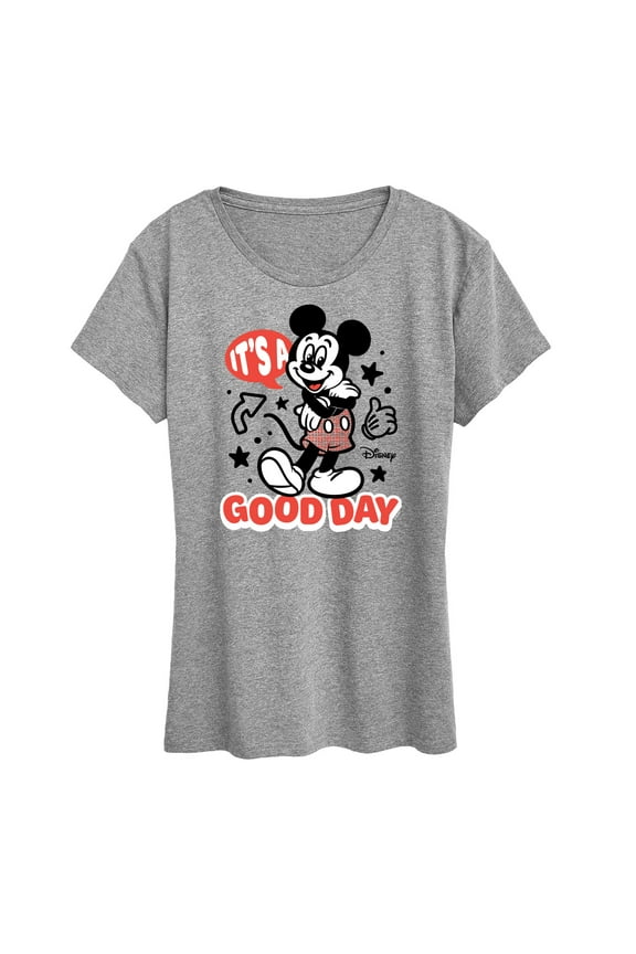 - Mickey & Friends - Mickey Mouse - It's a Good Day - Women's Short Sleeve Graphic T-Shirt
