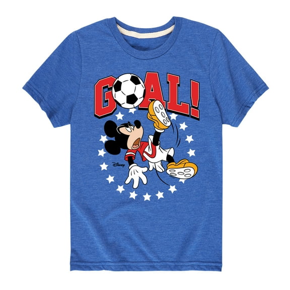 Disney - Mickey & Friends - Mickey Mouse Makes the GOAL - Soccer - Toddler And Youth Short Sleeve Graphic T-Shirt