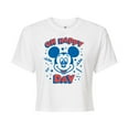 thumbnail image 1 of Disney - Mickey & Friends - Mickey Mouse - Oh Happy Day Celebration - Juniors Cropped Cotton Blend T-Shirt, 1 of 5
