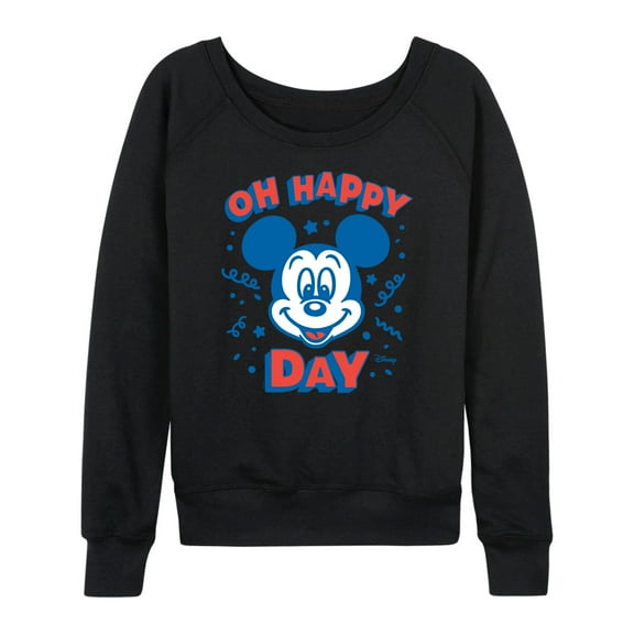 Disney - Mickey & Friends - Mickey Mouse - Oh Happy Day Celebration - Women's Lightweight French Terry Long Sleeve Shirt