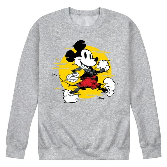 Disney - Mickey & Friends - Mickey Mouse - Spotlight Glitch - Men's Crew Neck Fleece Pullover