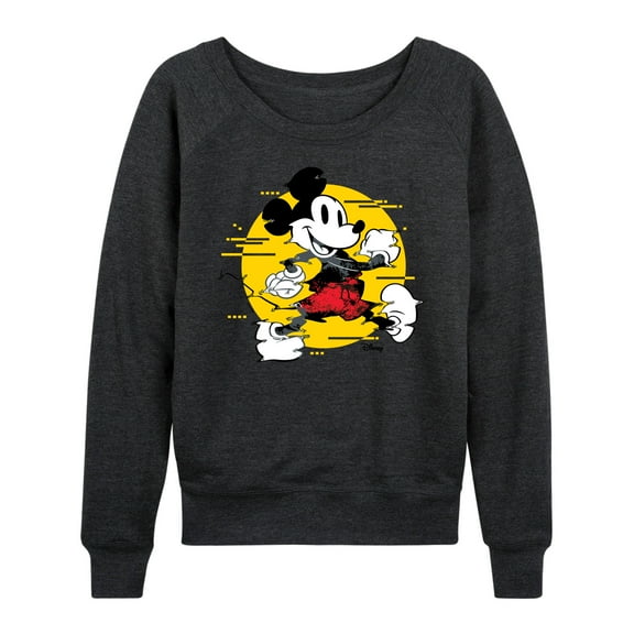 Disney - Mickey & Friends - Mickey Mouse - Spotlight Glitch - Women's Lightweight French Terry Long Sleeve Shirt