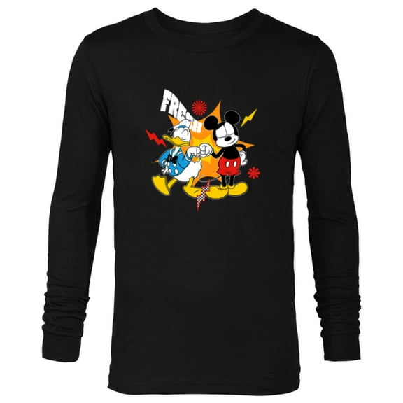 Disney Mickey Friends Mickey Mouse and Donald Duck Fresh - Long Sleeve T-Shirt for Men - Customized-Black