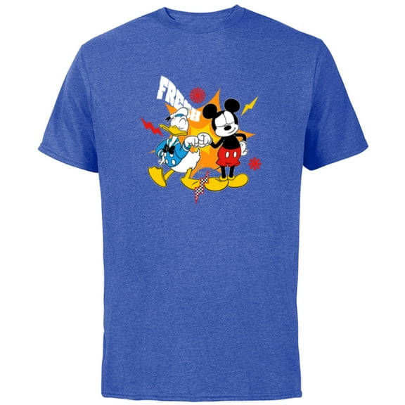 Disney Mickey Friends Mickey Mouse and Donald Duck Fresh - Short Sleeve Cotton T-Shirt for Adults - Customized-Royal Heather