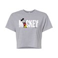thumbnail image 1 of Disney - Mickey & Friends - Mickey Name Glitch - Juniors Cropped Cotton Blend T-Shirt, 1 of 5