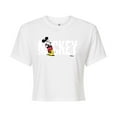 thumbnail image 1 of Disney - Mickey & Friends - Mickey Name Glitch - Juniors Cropped Cotton Blend T-Shirt, 1 of 5