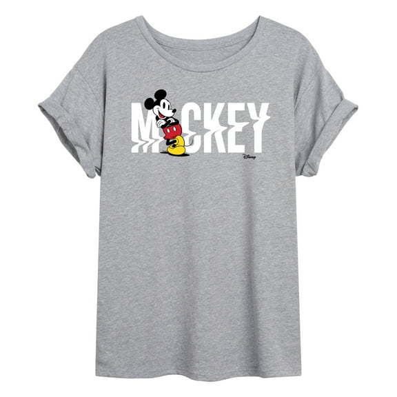 Disney - Mickey & Friends - Mickey Name Glitch - Women's Oversized T-Shirt