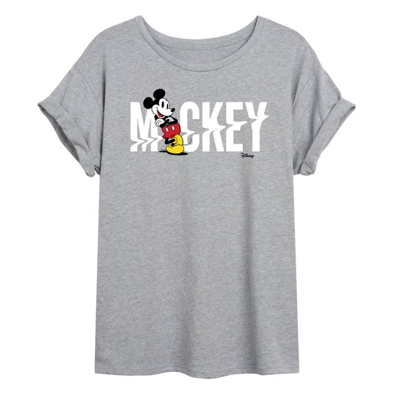 Disney - Mickey & Friends - Mickey Name Glitch - Women's Oversized T-Shirt