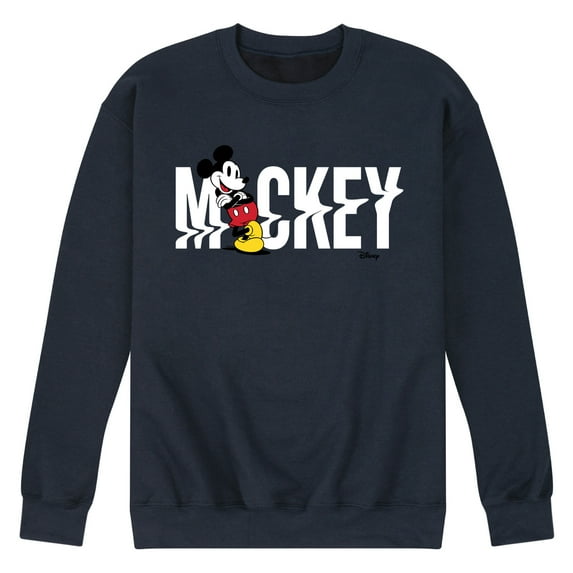 Disney - Mickey & Friends - Mickey Name Glitch - Men's Crew Neck Fleece Pullover