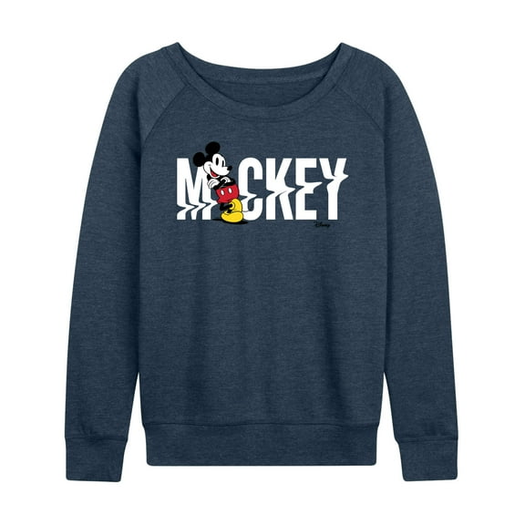 Disney - Mickey & Friends - Mickey Name Glitch - Women's Lightweight French Terry Long Sleeve Shirt