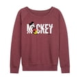 thumbnail image 1 of Disney - Mickey & Friends - Mickey Name Glitch - Women's Lightweight French Terry Long Sleeve Shirt, 1 of 5