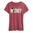 thumbnail image 1 of Disney - Mickey & Friends - Mickey Name Glitch - Women's Short Sleeve Graphic T-Shirt, 1 of 5