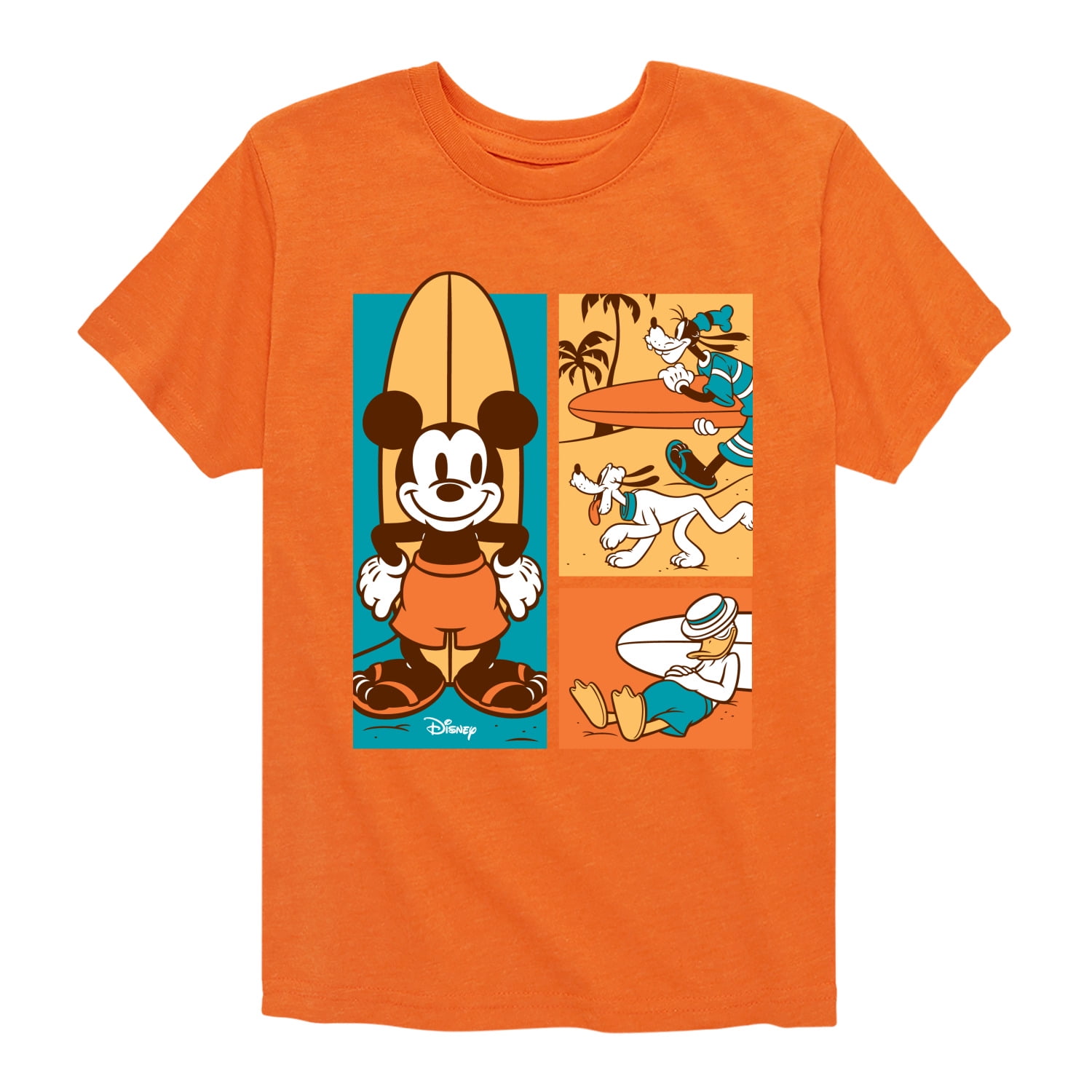 カルフォルニアDisney PLUTO ストライプTシャツ　LA美品 Disney - Mickey & Friends - Mickey Pluto & Daffy Duck Beach Day