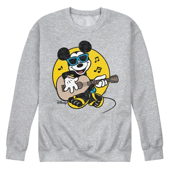Disney - Mickey & Friends - Mickey Singing & Playing the Guitar - Flipflops & Sunglasses - Men's Crew Neck Fleece Pullover