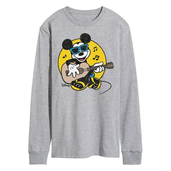 Disney - Mickey & Friends - Mickey Singing & Playing the Guitar - Flipflops & Sunglasses - Men's Long Sleeve T-Shirt