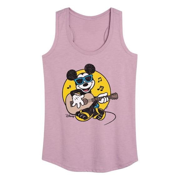 Disney - Mickey & Friends - Mickey Singing & Playing the Guitar - Flipflops & Sunglasses - Women's Racerback Tank Top