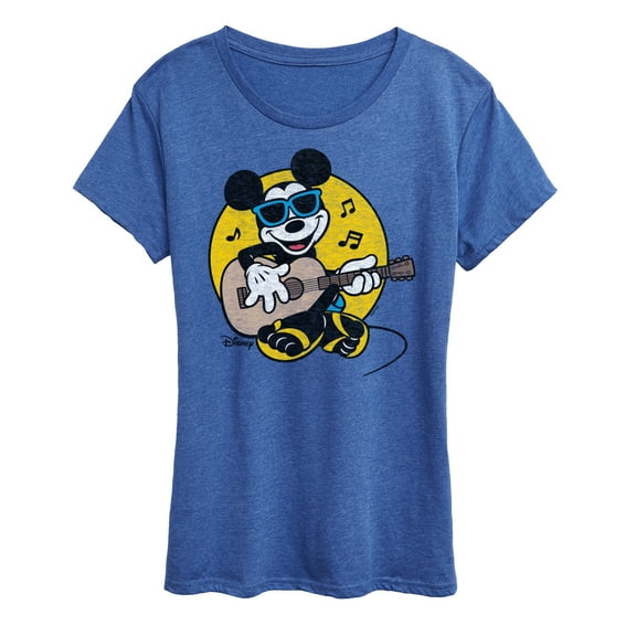 Disney - Mickey & Friends - Mickey Singing & Playing the Guitar - Flipflops & Sunglasses - Women's Short Sleeve Graphic T-Shirt