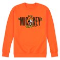 thumbnail image 1 of Disney - Mickey & Friends - Mickey Sits on a Log Playing Music - Camping - Men's Crew Neck Fleece Pullover, 1 of 6