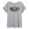 thumbnail image 1 of Disney - Mickey & Friends - Mickey Sits on a Log Playing Music - Camping - Women's Oversized T-Shirt, 1 of 5