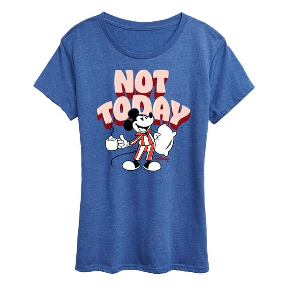 Disney - Mickey & Friends - Mickey Staying in for the Day - Not Today - Women's Short Sleeve Graphic T-Shirt