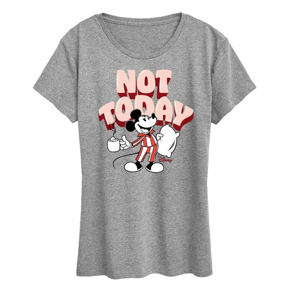 Disney - Mickey & Friends - Mickey Staying in for the Day - Not Today - Women's Short Sleeve Graphic T-Shirt