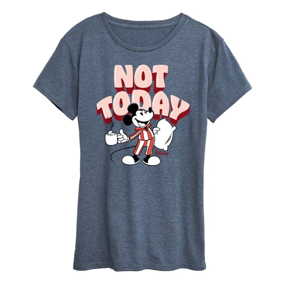 Disney - Mickey & Friends - Mickey Staying in for the Day - Not Today - Women's Short Sleeve Graphic T-Shirt