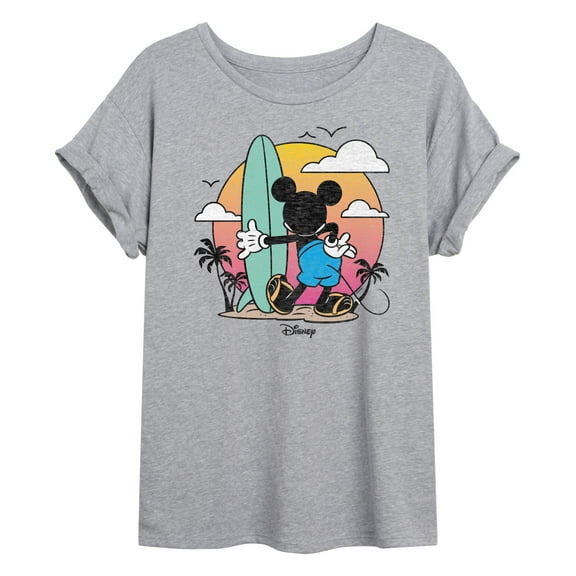Disney - Mickey & Friends - Mickey Surfing After Sunset - Juniors Ideal Flowy Muscle T-Shirt