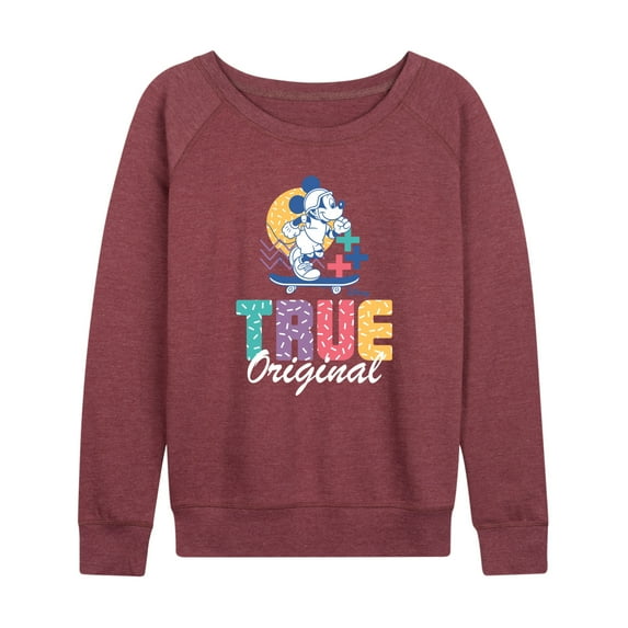 Disney - Mickey & Friends - Mickey - True Original - Skater - Women's Lightweight French Terry Long Sleeve Shirt