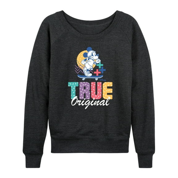 Disney - Mickey & Friends - Mickey - True Original - Skater - Women's Lightweight French Terry Long Sleeve Shirt