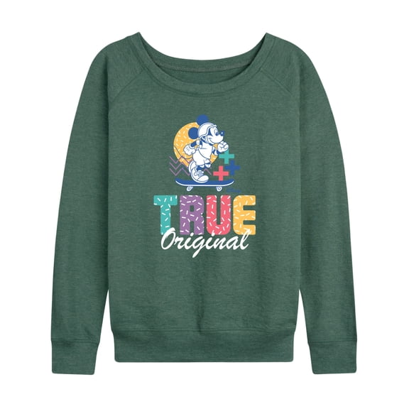 Disney - Mickey & Friends - Mickey - True Original - Skater - Women's Lightweight French Terry Long Sleeve Shirt