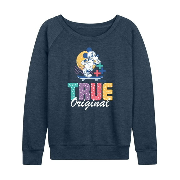 Disney - Mickey & Friends - Mickey - True Original - Skater - Women's Lightweight French Terry Long Sleeve Shirt