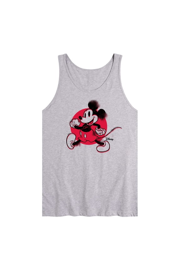 - Mickey & Friends - Mickey Walking - Retro Style Glitch - Men's Jersey Tank Top