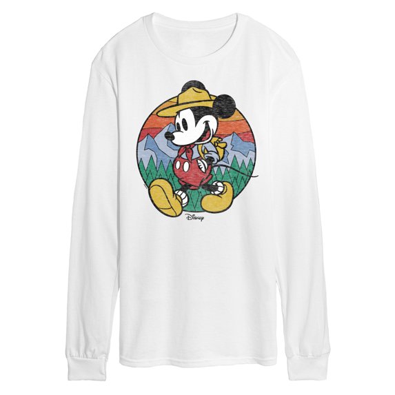 Disney - Mickey & Friends - Mickey is Happy Camping & Hiking - Men's Long Sleeve T-Shirt