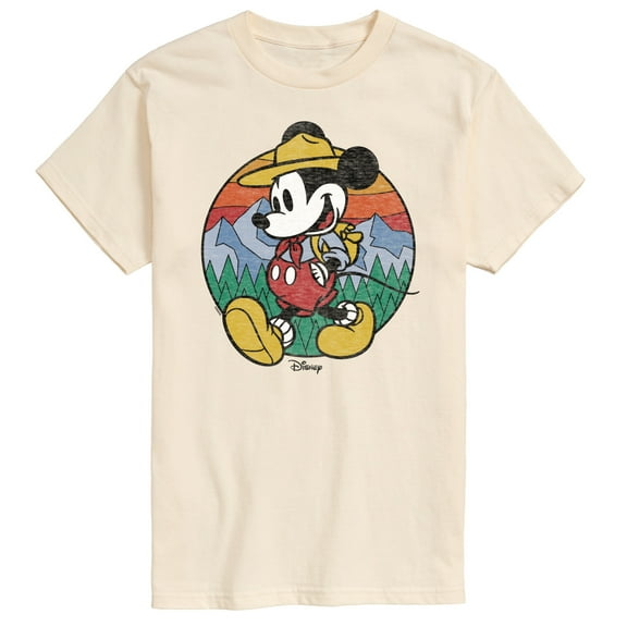 Disney - Mickey & Friends - Mickey is Happy Camping & Hiking - Men's Short Sleeve Graphic T-Shirt