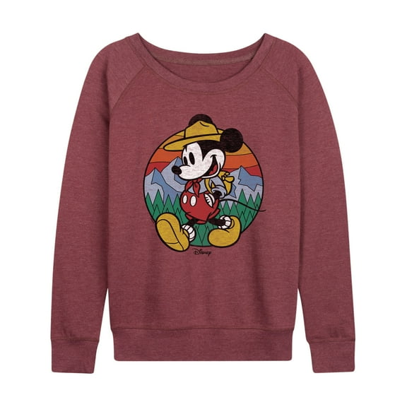 Disney - Mickey & Friends - Mickey is Happy Camping & Hiking - Women's Lightweight French Terry Long Sleeve Shirt