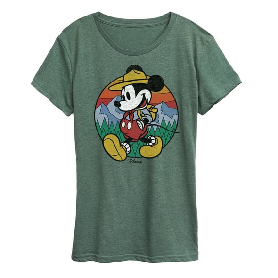 Disney - Mickey & Friends - Mickey is Happy Camping & Hiking - Women's Short Sleeve Graphic T-Shirt