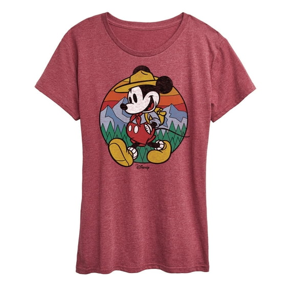 Disney - Mickey & Friends - Mickey is Happy Camping & Hiking - Women's Short Sleeve Graphic T-Shirt