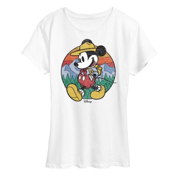 Disney - Mickey & Friends - Mickey is Happy Camping & Hiking - Women's Short Sleeve Graphic T-Shirt